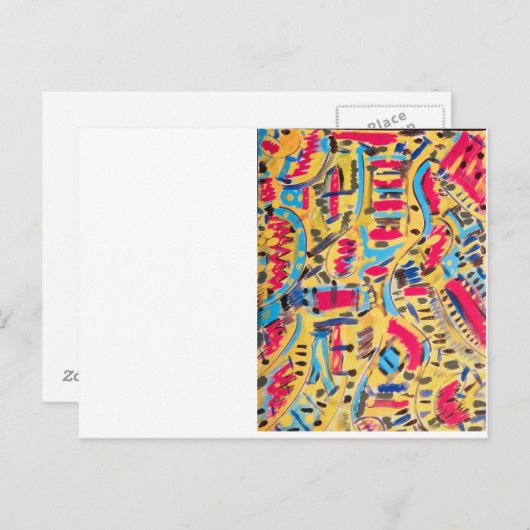 はがき、カラフル抽象デザイン ポストカード (正面/裏面)