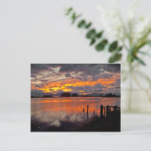 はがき～「クラークフォーク川の夕焼け」 ポストカード (スタンド正面)