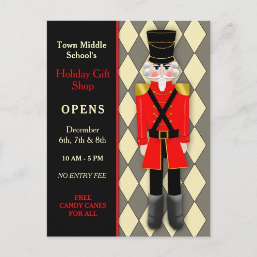 はがき、クリスマスくるみ割り、任意のイベント ポストカード (正面)