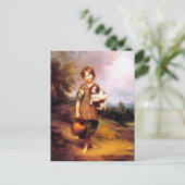 はがき:コテージガールと犬とピッチャー ポストカード (スタンド正面)