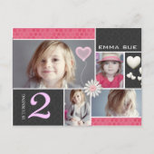 はがき – スタイルダマスクハートパーティの招待状 インビテーションポストカード (正面)