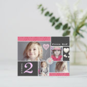 はがき – スタイルダマスクハートパーティの招待状 インビテーションポストカード (スタンド正面)