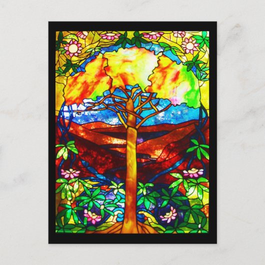 はがき – ステンドグラス – ティファニー5 (正面)