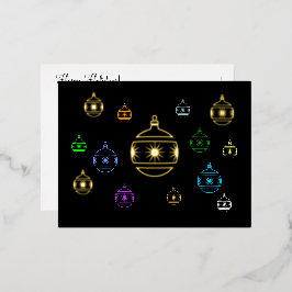 はがき – スパーケリングホリデーオーナメント 箔シーズンポストカード