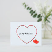 はがき – バレンタインハート図形へ シーズンポストカード (スタンド正面)