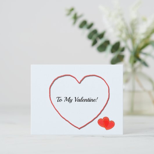 はがき – バレンタインハート図形へ シーズンポストカード (スタンド正面)