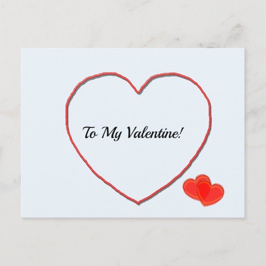 はがき – バレンタインハート図形へ シーズンポストカード (正面)