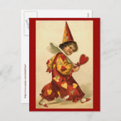 はがき – バレンタインピエロハートハーレクイン シーズンポストカード (正面/裏面)