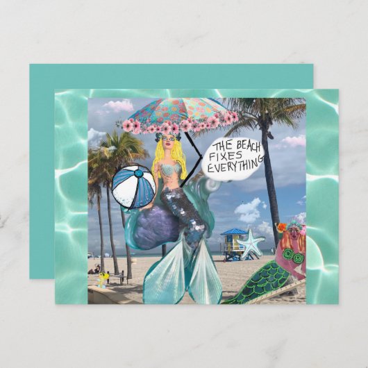 はがき – ビーチは全てを修正 (正面/裏面)