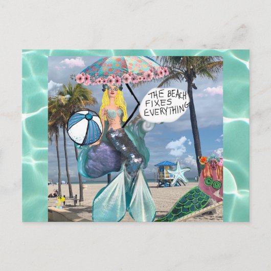 はがき – ビーチは全てを修正 (正面)