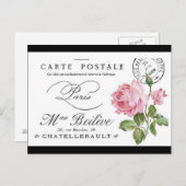 はがき – フランスのバラ (正面/裏面)