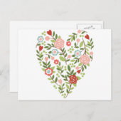 はがき – フローラハート – バレンタインデー シーズンポストカード (正面/裏面)