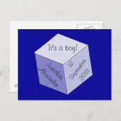 はがき – ベビーブロックの誕生発表 案内ポストカード (正面/裏面)