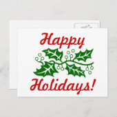 はがき – ホリー挨拶 シーズンポストカード (正面/裏面)
