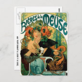 はがき:ミュシャ – ビエレス・デ・ラ・ミューズ ポストカード (正面/裏面)