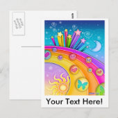 はがき – レトロポップ・アートのアート60年代の空 (正面/裏面)