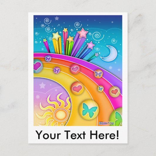 はがき – レトロポップ・アートのアート60年代の空 (正面)