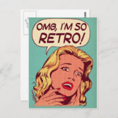 はがき、レトロ、女性 ポストカード (正面/裏面)