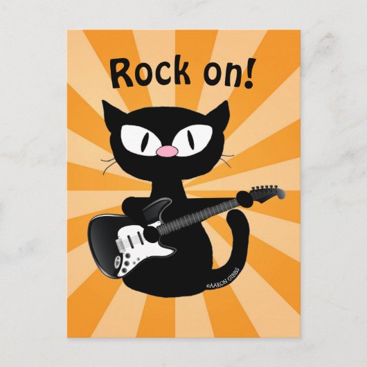 はがき - ロックオン！ギター・ロッカー黒猫 (正面)