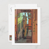 はがき/ヴァレンナ，イタリア/美しい村/チャオ！ ポストカード (正面/裏面)