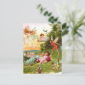 はがき – ヴィンテージバレンタインの妖精の小妖精や小人愛 シーズンポストカード (スタンド正面)