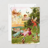 はがき – ヴィンテージバレンタインの妖精の小妖精や小人愛 シーズンポストカード (正面/裏面)