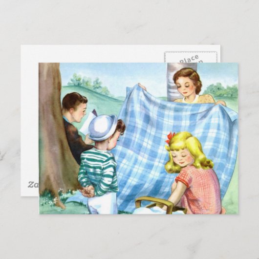 はがき – ヴィンテージファミリーピクニック (正面/裏面)
