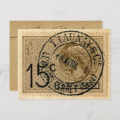 はがき – ヴィンテージフランスの切手イラストレット (正面/裏面)