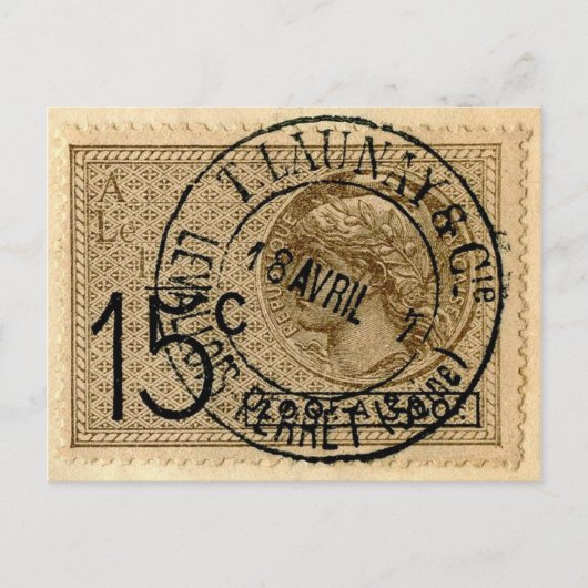 はがき – ヴィンテージフランスの切手イラストレット (正面)