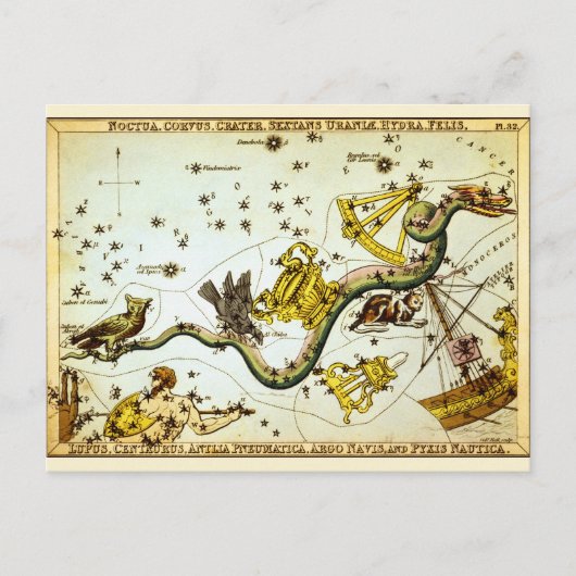 はがき：ヴィンテージ星図 – Constellation Atlas ポストカード (正面)