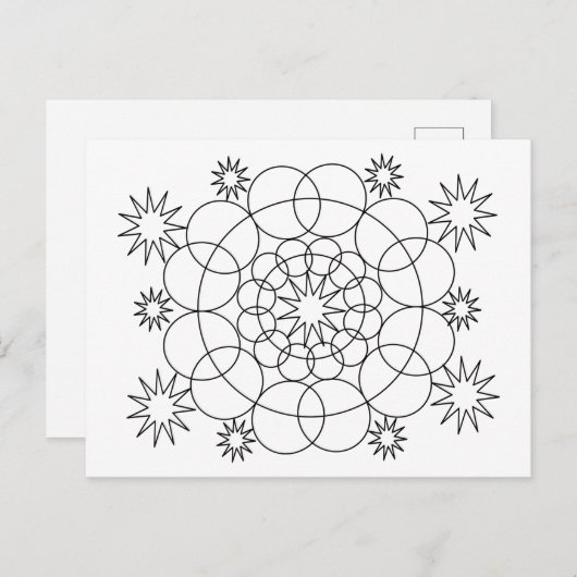 はがき – 円と星から色 (正面/裏面)