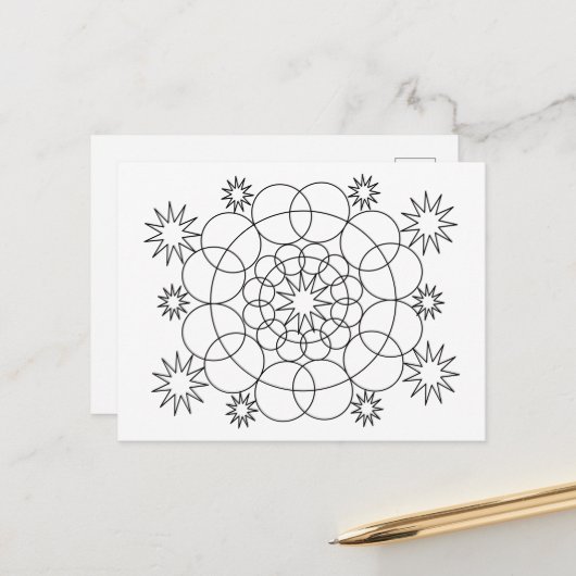 はがき – 円と星から色 (正面/裏面インサイチュ)