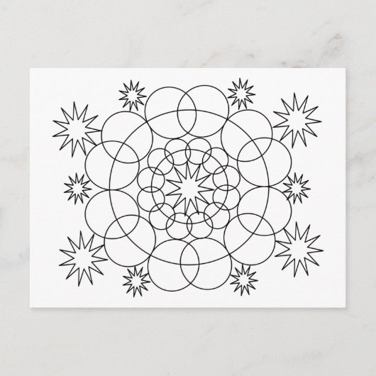 はがき – 円と星から色 (正面)