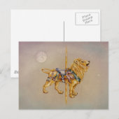 はがき – 回転木馬ライオン (正面/裏面)