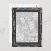 はがき – 塗りつぶされたカラーフレームテンプレート (正面/裏面)