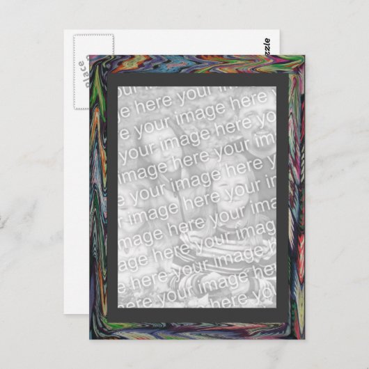 はがき – 塗りつぶされたカラーフレームテンプレート (正面/裏面)