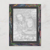 はがき – 塗りつぶされたカラーフレームテンプレート (正面)