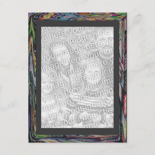 はがき – 塗りつぶされたカラーフレームテンプレート (正面)