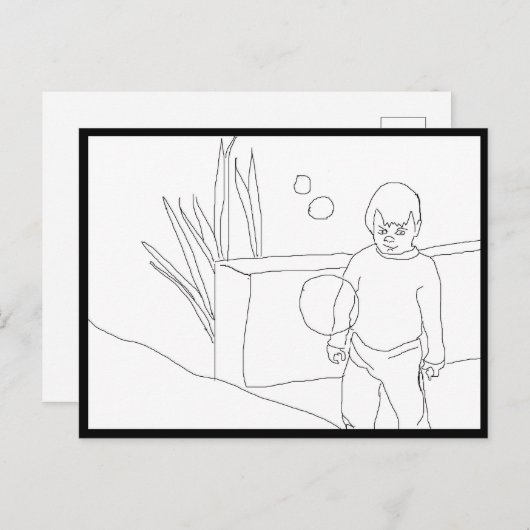 はがき – 子とバブル (正面/裏面)