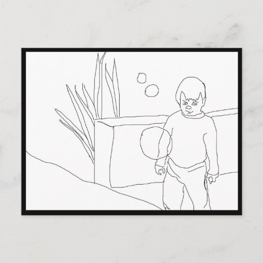 はがき – 子とバブル (正面)