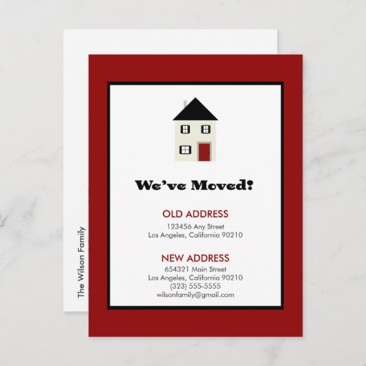 はがき：引っ越しました!クラシック 案内ポストカード (正面/裏面)