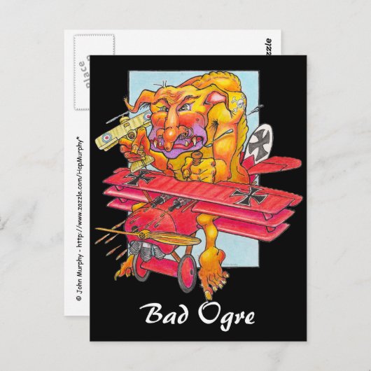 はがき – 悪鬼 – 黒地 (正面/裏面)