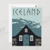 はがき – 旅行ポスターアイスランド (正面/裏面)