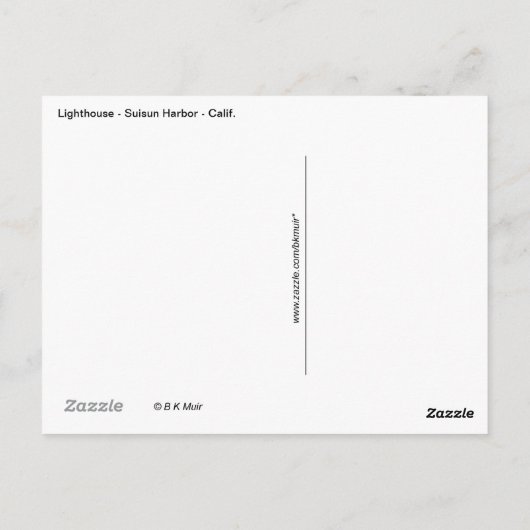 はがき – 灯台 – 水仙 – カリフォルニア (裏面)