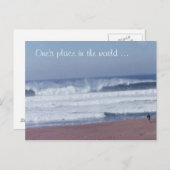 はがき – 男と波 (正面/裏面)