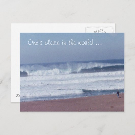 はがき – 男と波 (正面/裏面)