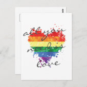 はがき – 虹のハート – あなたが必要とすべては愛 (正面/裏面)