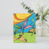 はがき、裏庭夏おもしろい ポストカード (スタンド正面)