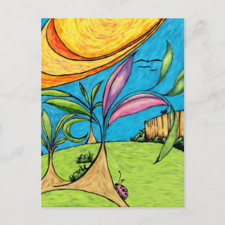 はがき、裏庭夏おもしろい ポストカード