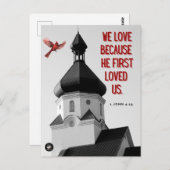 はがき - 記憶の聖句 - ヨハネの手紙一 4:19 (正面/裏面)